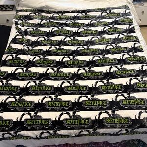 Beetlejuice Black and White Blanket